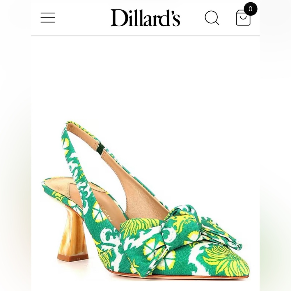Antonio Melani Lenore Royal Palm Print Bow Slingback Pumps